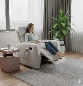 Essenza Fauteuil Relax Électrique Inclinable 150° USB Mémoire Crème