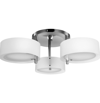 Candeeiro de Teto Moderno Candeeiro Suspenso com Ecrã em Acrílico e Suporte para Lâmpada E27 Candeeiro para Sala de Estar Dormitório Sala de Jantar Ø64x20 cm Branco