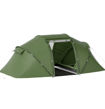 Tenda da campeggio per 4 persone tenda da campeggio pieghevole con borsa da trasporto impermeabile per parco spiaggia 430x240x170 cm Verde