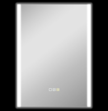Espelho de Casa de Banho com Luz LED 70x50 cm Espelho de Casa de Banho com 3 Cores de Luz Função Antiembaciamento Função de Memória IP44 Horizontal ou Vertical