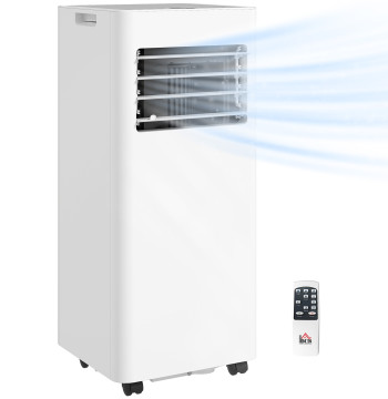 Aria Condizionata portatile 3 in 1 9000 BTU Deumidificatore del ventilatore di raffreddamento 24,1 L/giorno con controllo remoto e Timer dello schermo a LED 24h2 Velocità per Divisione 25m2 30x29x69 cm Bianco