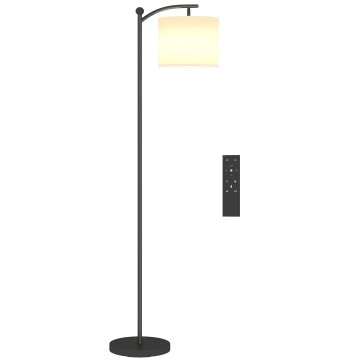Candeeiro de Pé LED Candeeiro de Pé para Sala com Temperatura de Cor de Ajuste Contínuo 11 Níveis Comando à Distância Temporizador de 60 Minutos 54,3x30,6x159,6 cm Preto