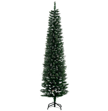 Árvore de Natal Artificial Altura 190 cm com 570 Ramos de PVC Ignífugos Base Dobrável e Suporte Metálico Decoração de Natal para Interiores Ø53x190 cm Verde