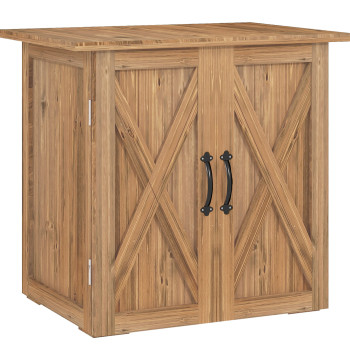 Maison de jardin en bois pour l'extérieur avec 2 portes magnétiques Maison de rangement d'outils 77x55x72 cm brun
