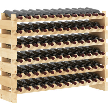 Support pour bouteilles de vin pour 72 bouteilles Bouteille avec 6 Niveaux Vertical Kitchen Porte-vin Salle à manger Bar 114x28x85 cm Bois