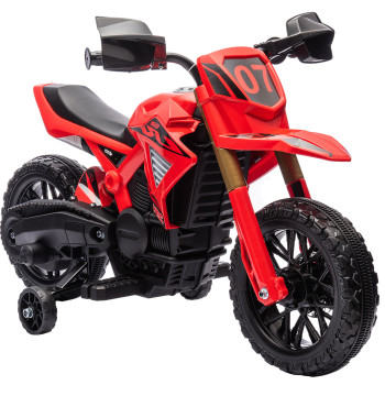 AIYPLAY Mota elettrica per bambini oltre 3 anni di batteria per bambini 6V con ruote di allenamento e Horn Bicicletta per bambini carico 30 kg 105x57x62 cm Rosso