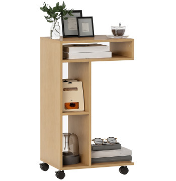 Tavolo ausiliario sotto forma di tavolo ausiliario C per divano con scomparti delle ruote Tavolo laterale aperto per camera da letto 40x30x69 cm Legno