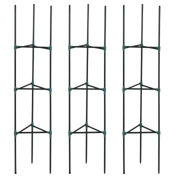 Set di 3 piante Holders pantofole con struttura in acciaio Trellis torre per piante Green Fruit Flowers Decorazione esterna 38x38x182 cm Verde
