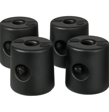 Set di 4 pesi per viti pieghevoli Supporti riempibili con 9.5 kg di acqua o 12 kg di sabbia con maniglie fissa Ø24x25,5 cm Nero