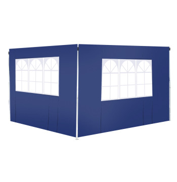 2 Paredes Laterais para Tenda 3x2 m Parede Lateral de Tejido Oxford con 2 Ventanas Apto para tiendas 3x3 m y 3x6 m Azul