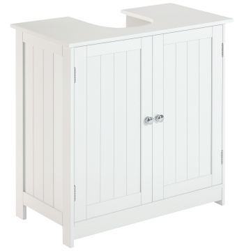 Móvil para Lavatorio Pousar Armário Casa de Baño de Almacenamiento con 2 Puertas y Prateleira Interior ajustable Moderno 60x30x60 cm Blanco