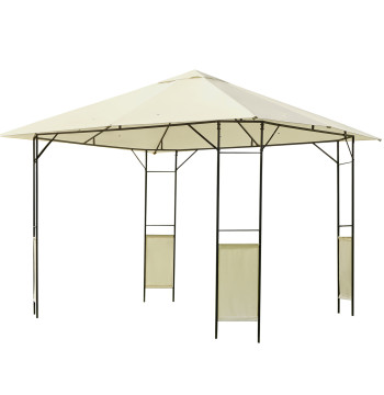 Pergola de jardin 3x3x2,6m Pergola extérieure avec structure en acier et auvent avec protection UV 300x300x260 cm Crème