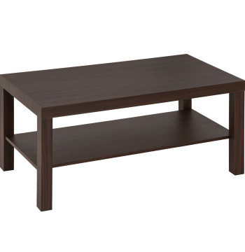 Mesa de Centro Mesa Auxiliar de 2 Niveles para Sala de Estar Oficina 90x45x45,5cm Nogueira
