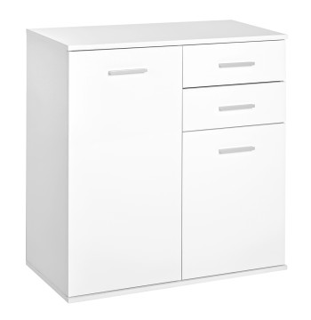 Armário Gabinete Consola Aparador Organizador de Armazenamento Multiuso para Sala de Estar com Portas e Gavetas 71x35x76cm