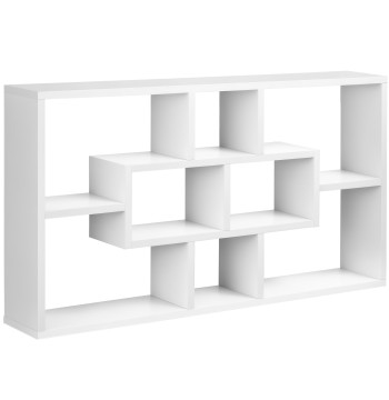 Decorativa Prateleira Conjunto de 8 Prateleiras Prateleiras de Livros Prateleiras Flutuantes Cubos Modernos 85x14.5x47.5 cm de carga 20 kg De Madeira