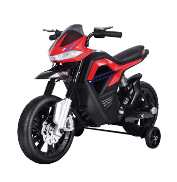 Mota Elétrica Infantil Motocicleta para Crianças acima de 3 anos Bateria 6V com Luzes e Música 105x52,3x62,3 cm Vermelho