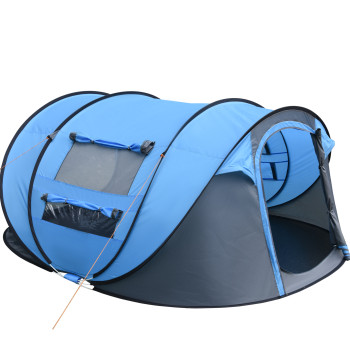 Tenda di campeggio pop-up per 2-3 persone tenda di campeggio istantanea con Pocket Windows e Anti-UV borsa di trasporto impermeabile 263.5x220x123 cm Blu