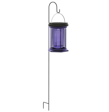 Lámpara Mata Mosquitos Eléctrica 2 en 1 5W Mata Mosquitos Eléctrico con Luces led UV recargable Solar y USB Efecto 30 m2 Matamoscas eléctricas para Jardín Terrazo Pátio Negro