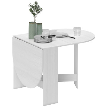 Tavolo pieghevole da pranzo ovalato pieghevole tavolo da pranzo con Laterali Abatable Stile moderno 163x80x75 cm Bianco