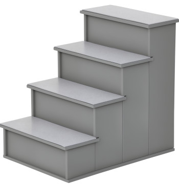Scala animale di 4 gradini Scala per cani e gatti con tappeti antiscivolo rimovibile carico 30 kg per divano letto 40x59x54.2 cm Grigio