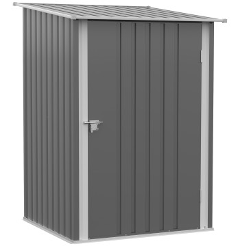 Maison de jardin 0,92 m2 100x103x160 cm Abri en acier galvanisé avec serrure de porte et plafond incrusté pour les outils de stockage gris