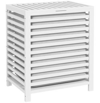 Bamboo Abbigliamento Basket Dirty Clothes Capacità 55L con Sacchetto Rimovibile Forma rettangolare 50x36x60 cm Bianco