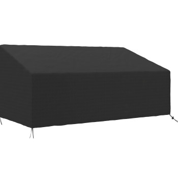 Couverture de protection pour meubles de jardin Oxford 600D tissu housse de meubles étanche pour les banques de canapés 218x111x63-101 cm Noir