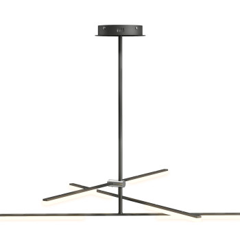 Lampada a sospensione moderna LED Lampada da soffitto con angolo luce regolabile Pantalla acrilica Illuminazione per sala da pranzo Cucina, Sala ristorante Ø100x79 cm Nero