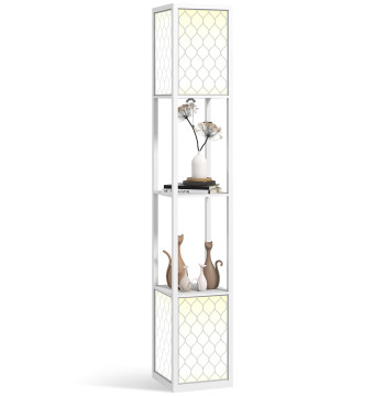 Lampada a pedale in legno Lampada da terra con stand Lampada E27 Max. 40W con Interruttore per Camera Dorm Office 26x26x156 cm Bianco