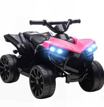 Quadrico elettrico per bambini 6 V 3-8 Ciclo per bambini vecchio con velocità fino a 3 km/h Fari e Musica 70x42x45 cm Rosa