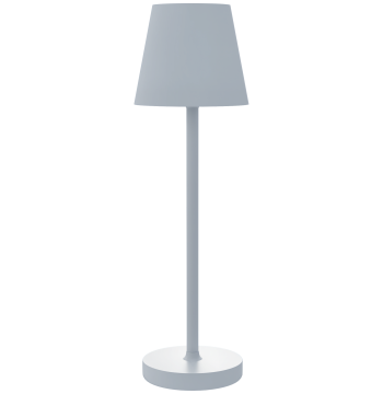 Candeeiro de Mesa com Luzes LED Candeeiro de Mesa Sem Fios Recarregável por USB-C 3 Cores Ecrã de Acrílico para Quarto Sala Ø11,2x36,5 cm Branco