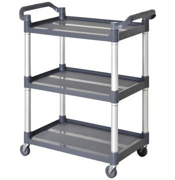 Carrello ausiliario con ruote e lega di alluminio Carretto da cucina con 3 cesoie Storage Cart Load 105 kg per sala da pranzo Bagno 88x44x93 cm Grigio