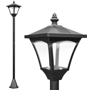 Lampada da giardino solare con IP44 Protezione LED per esterni Cortile Balcone 15x15x120 cm Nero