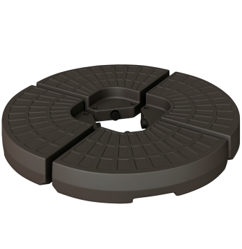 Base del cappello del sole in 4 parti ricaricabili con sabbia o acqua non montabile per il patio del giardino aria libera 100x100x10.5cm marrone