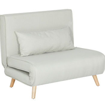 Pole 3 en 1 Canapé lit simple pliable avec dossier réglable en 6 Positions et coussin pour dorme Chambre Charge de bureau 350 kg 94x78x80 cm Beige Claro