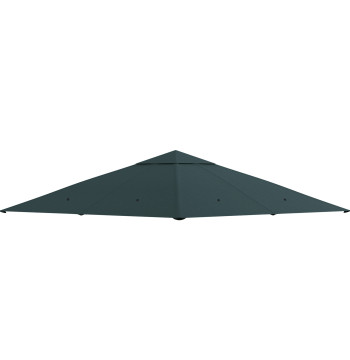 Auvent de remplacement 3x3m pour pergola de jardin avec 8 orifices de drainage et de ventilation grise