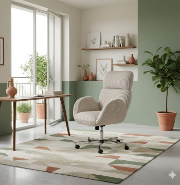Cadeira Escritório Essenza Veludo Cinza Ergonómica Altura Ajustável - Modelo 2
