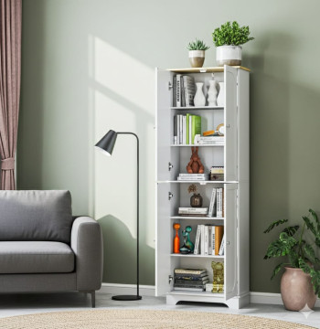 Essenza Armario Cocina 60x30x183cm Blanco Madera 2 Puertas