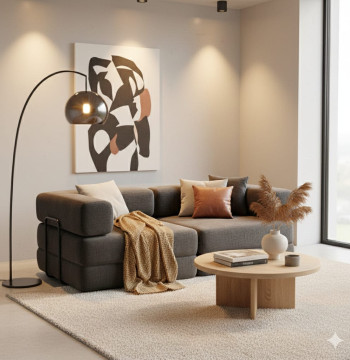 Sofá Cama Essenza Chenille Cinza Escuro 198x100x69 cm 2 Lugares - Poliéster