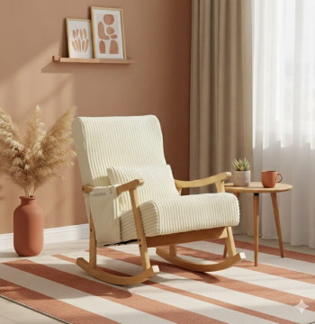 Essenza Fauteuil à Bascule Beige avec Coussin Lombaire - 120kg
