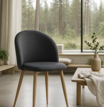 Cadeira Vint Tecido – Elegância Nórdica para Sala de Jantar