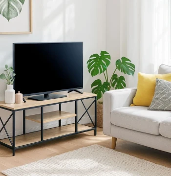 Mesa TV Lesly – Móvel Auxiliar em Madeira e Aço